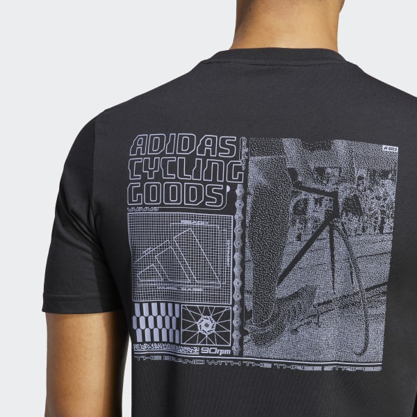 Zwart Cycling Graphic T-shirt (Uniseks)