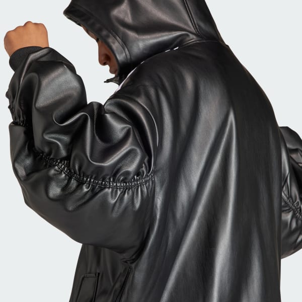 Adidas originals store faux leather jacket