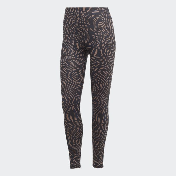 Black Yoga Essentials Printed 7/8 Leggings