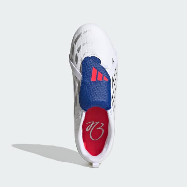 Beyaz Predator Club Katlanır Dilli Elastik Bağcıklı Çim Saha/Çoklu Zemin Kramponu Çocuk