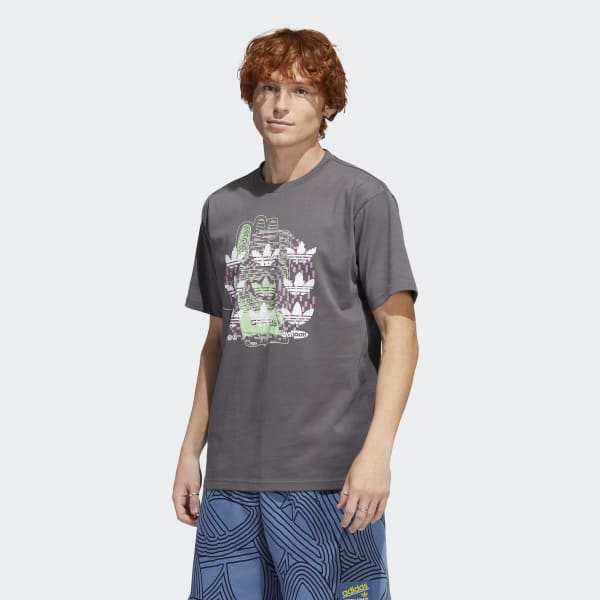 Grey Hypersport Multi Trefoil Tee QB376