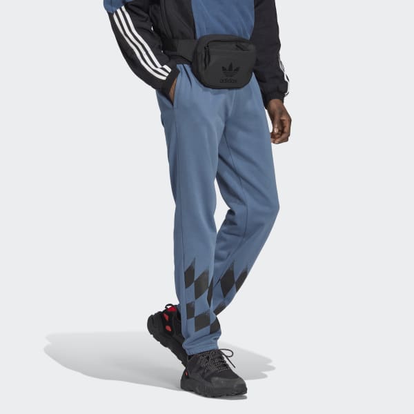 Niebieski adidas Rekive Placed Graphic Sweat Pants VU107
