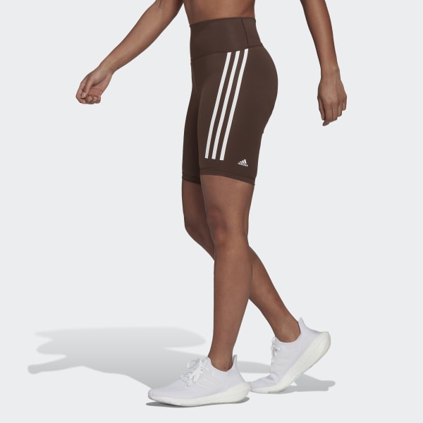 Brown Optime TrainIcons 3-Stripes Bike Short Tights CJ148