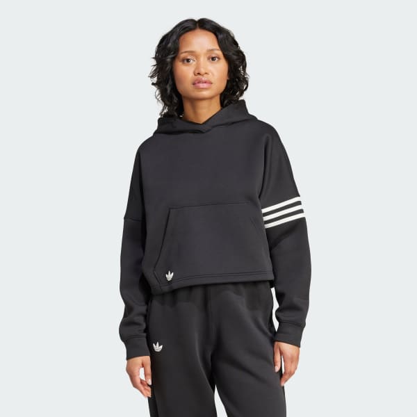 Adidas hoodie women black on sale