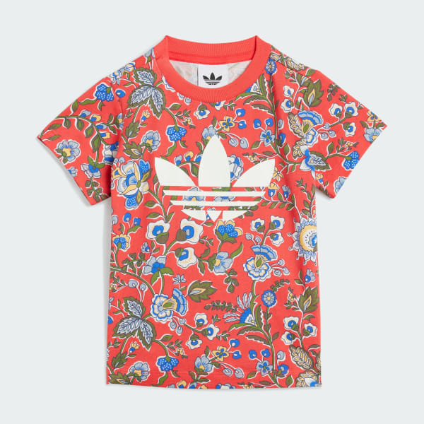 Czerwony Zestaw adidas Originals x Liberty London Short Tee Kids