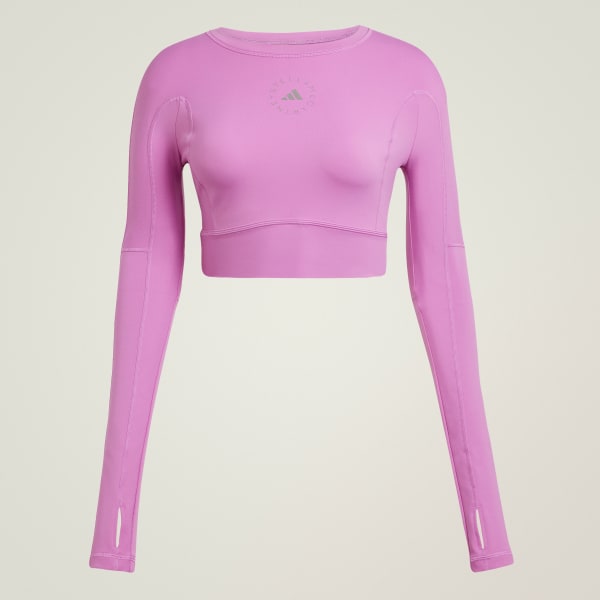 Lilla adidas by Stella McCartney TrueStrength Yoga Cropped Long Sleeve Overdel