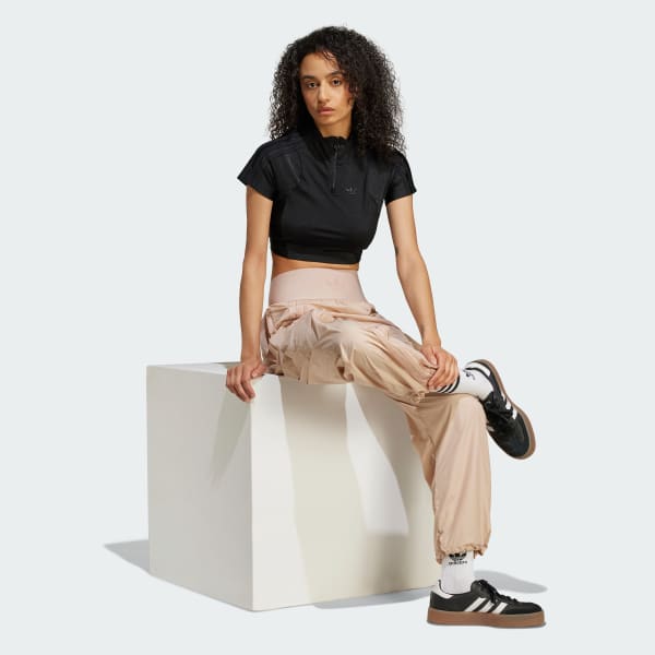 Μαύρο Zip-Up Crop Top