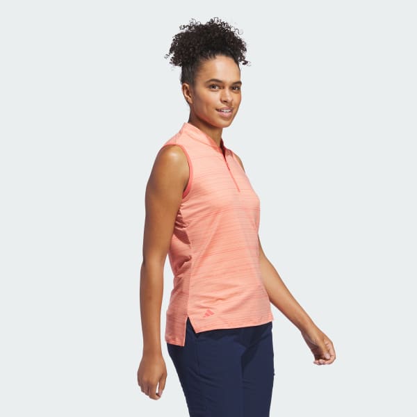 Red Ultimate365 Stripe Sleeveless Polo Shirt