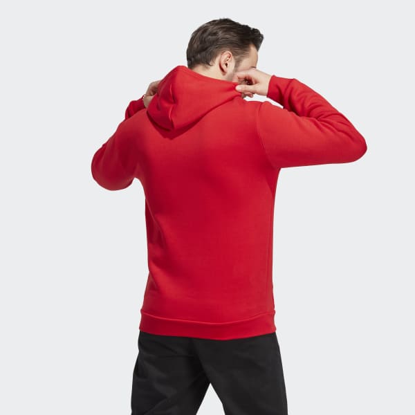 Czerwony Trefoil Essentials Hoodie
