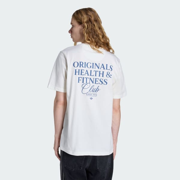 White AD HEALTH CLUB T-Shirt