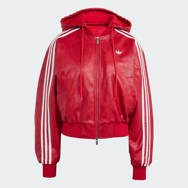 adidas Adilenium Season 3 Vintage Faux Leather Jacket - Red adidas Adilenium Season 3 Vintage Faux Leather Jacket - Red