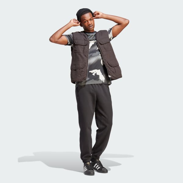 Negro Camiseta Estampada Camo