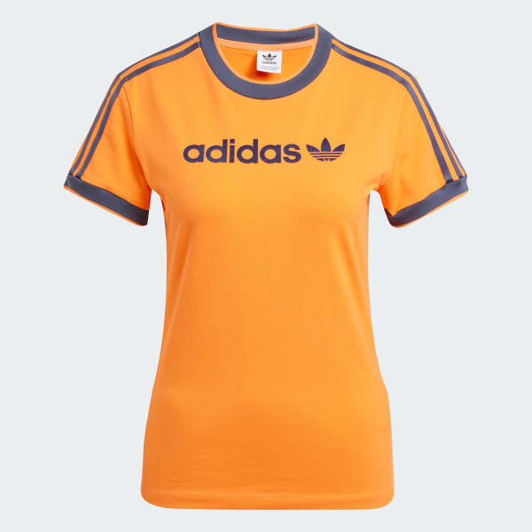 Orange Linear Logo 3-Stripes Tee