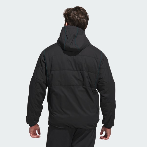 Schwarz Beyond Twistweave Half-Zip Filled Loose Jacket