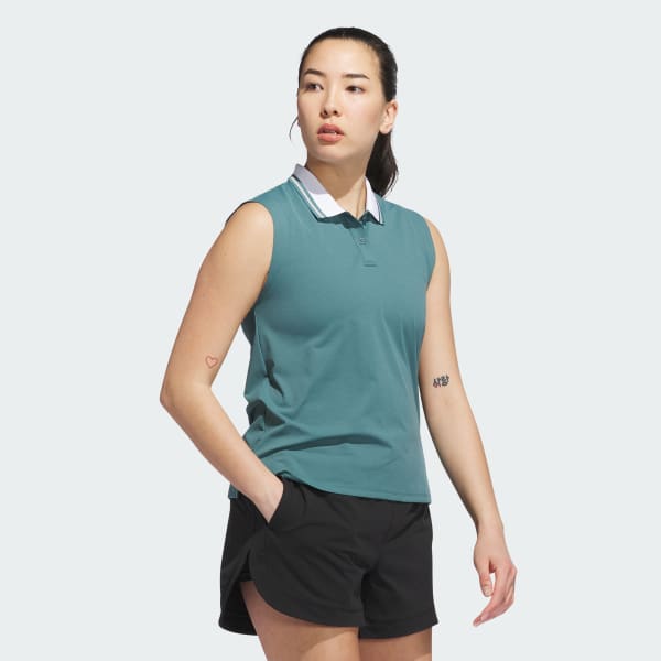 Hijau Polo Shirt Tanpa Lengan Twistknit Beyond The Course