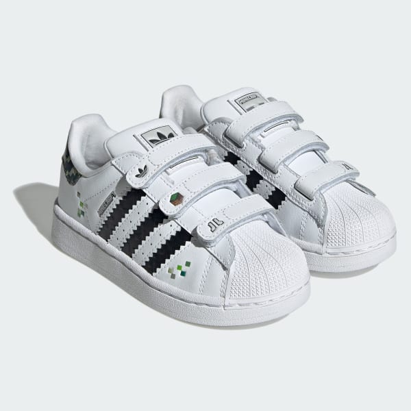 White Superstar II x Minecraft Shoes Kids