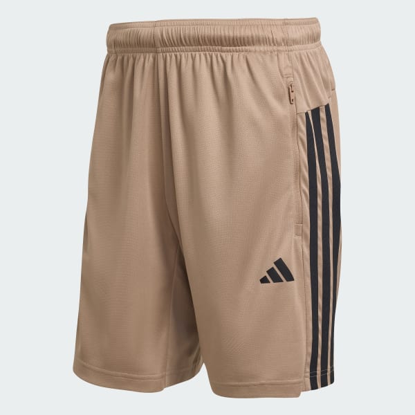 Marron SHORTS WORKOUT ESSENTIALS BASE 3 TIRAS DE TEJIDO PIQUÉ, LARGO DE 23 CM