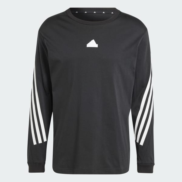 adidas スリーストライプス 長袖Tシャツ レディース スリーストライプス サテン 長袖Tシャツ ブラック