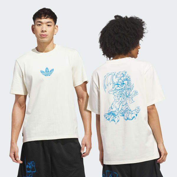 Bianco T-SHIRT SKATEBOARDING x KOGANCULT DRAGON