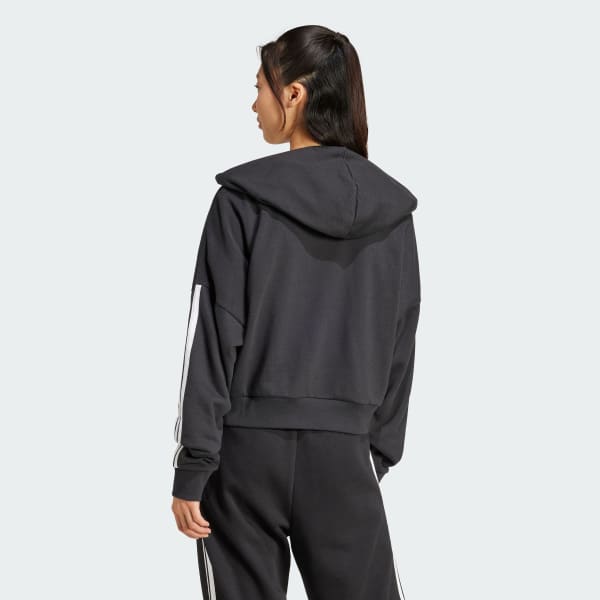 adidas Essentials 3-Stripes French Terry Quarter-Zip Hoodie
