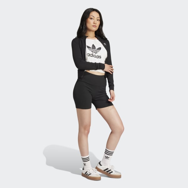 adidas Essentials Ribbed Full-Zip Track Top - Black | Free