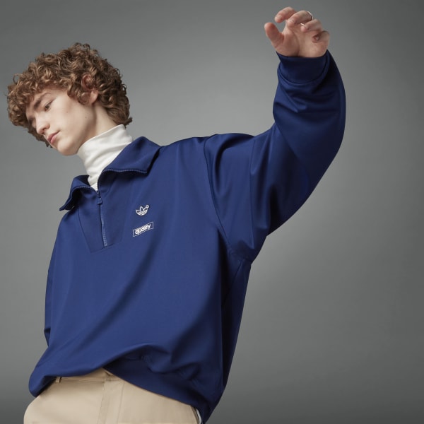 adidas Blue Version Half-Zip Crew Sweatshirt - Blue | Free