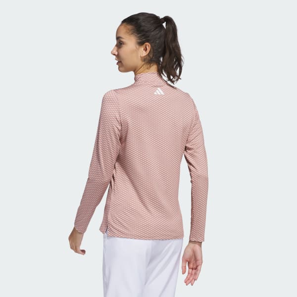 Pink Beyond Two-Tone Mesh Mock Shirt