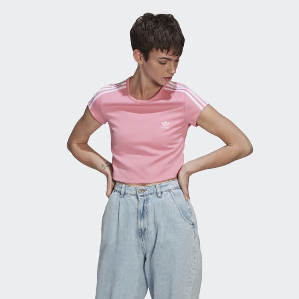 Tiza acoplador Pilar Camiseta corta Adicolor Classics 3 bandas - Rosa adidas | adidas España