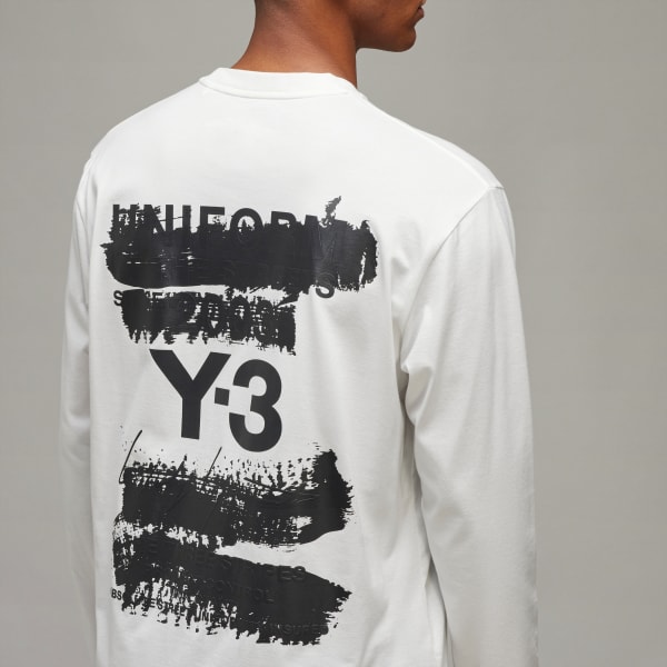 アディダス Y-3 GRAPHIC LONG SLEEVE TEE - ホワイト