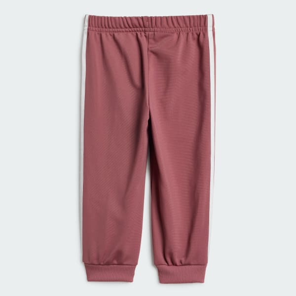 adidas Essentials Shiny Hooded Track Suit Pink adidas UK