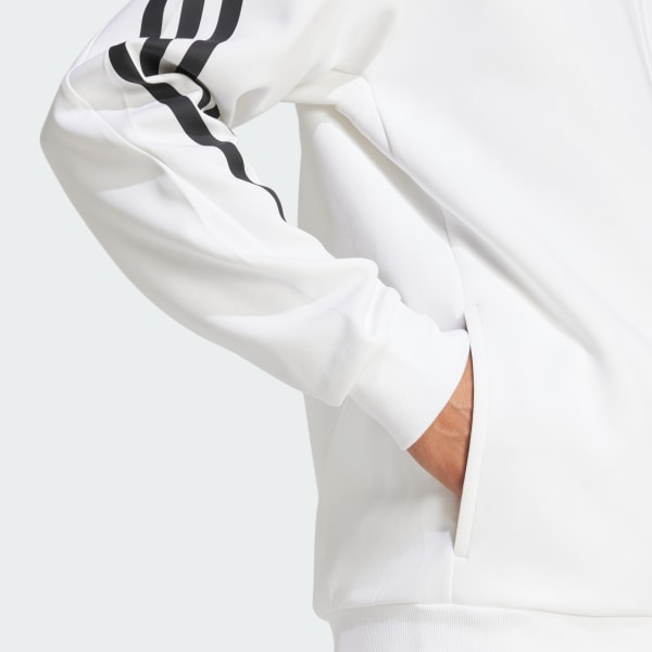 Adidas hoodie with stripes on sleeves discount