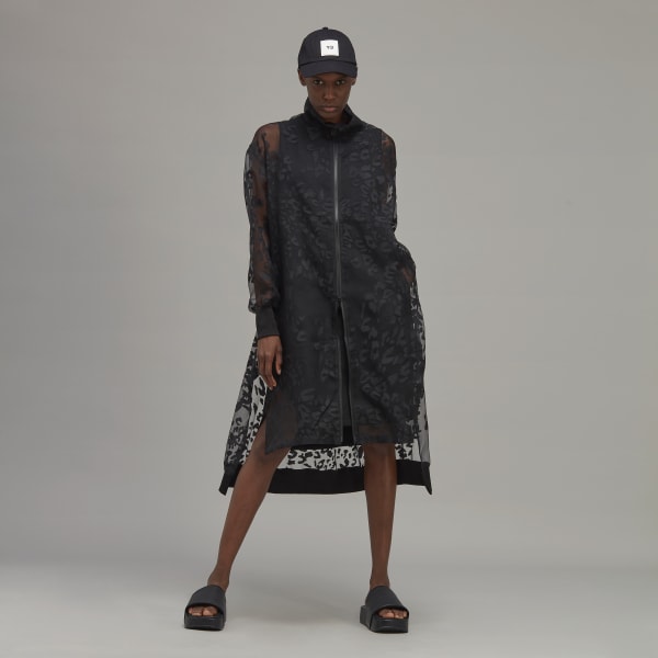 zwart Y-3 Sheer Leopard Jurk RB325