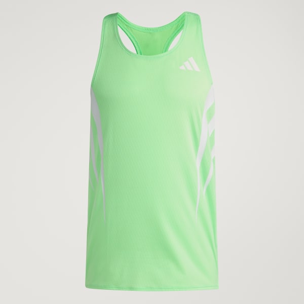 adidas Adizero NYC Running Singlet - Green | Free Shipping