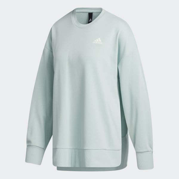 Adidas women's french terry online split tunic crew sweatshir
