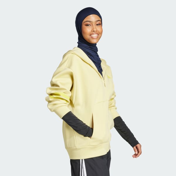 Yellow Future Icons 3-Stripes Full-Zip Hoodie