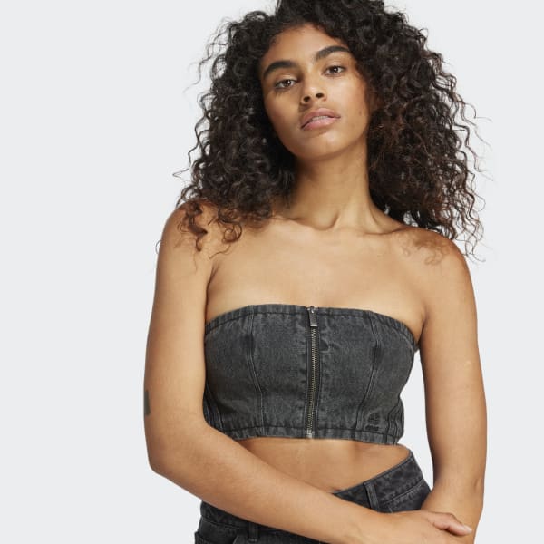 ★ adidas★ ADILENIUM 2 Washed Denim Tube Top Black JM9280 adidas WMNS Adilenium Season 2 Washed Denim Tube Top JM9280