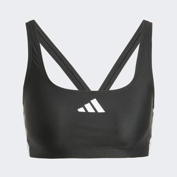 adidas 3-Stripes V-Back Bikini - Black | Free Shipping with