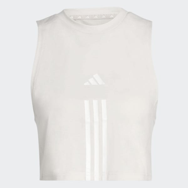 Pink Train Essentials Train Cotton 3-Stripes Crop Tank Top