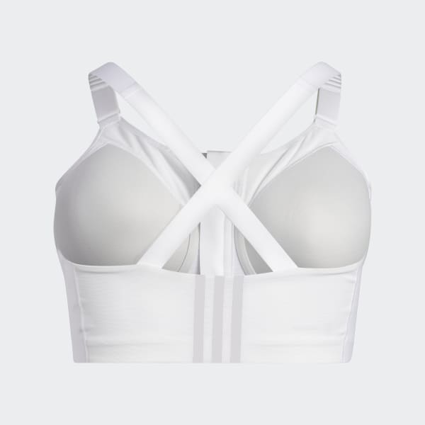 Weiss adidas TLRD Impact Luxe Training High-Support Sport-BH – Große Größen YY499