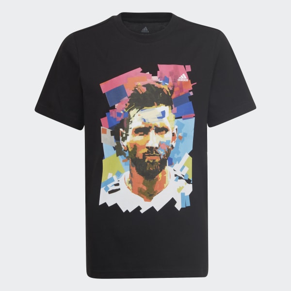 Preto Camiseta Estampada Futebol Messi VU048