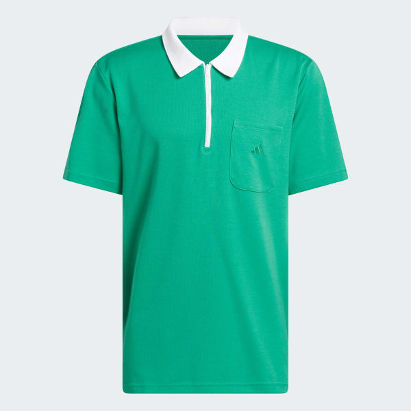 adidas Essentials Quarter-Zip Polo Shirt - Green | Free