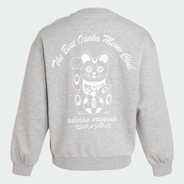 グレー 大阪 まねき猫 クルーネックスウェット
