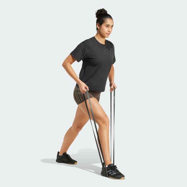 สีดำ เสื้อยืด Power Back-Cutout 3-Stripes