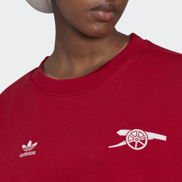 Czerwony Arsenal Essentials Trefoil Crewneck Sweatshirt BUS55