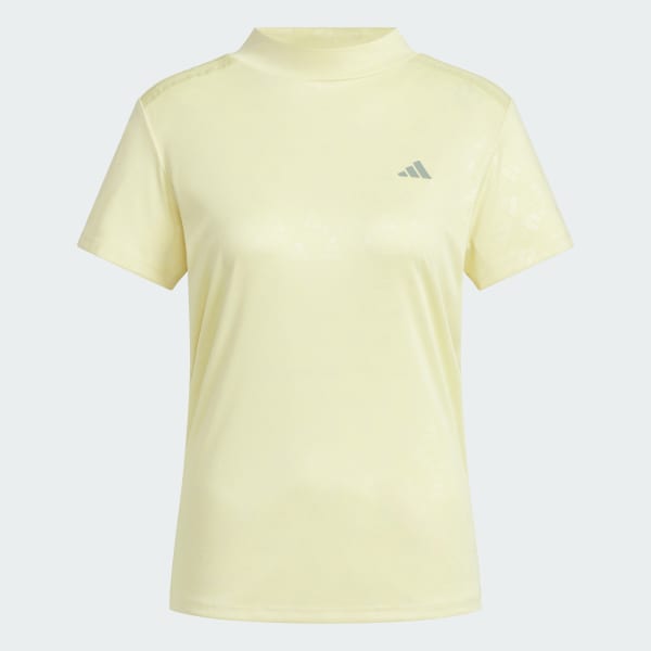 Yellow AEROREADY Deboss Mock Neck Short Sleeve Shirt