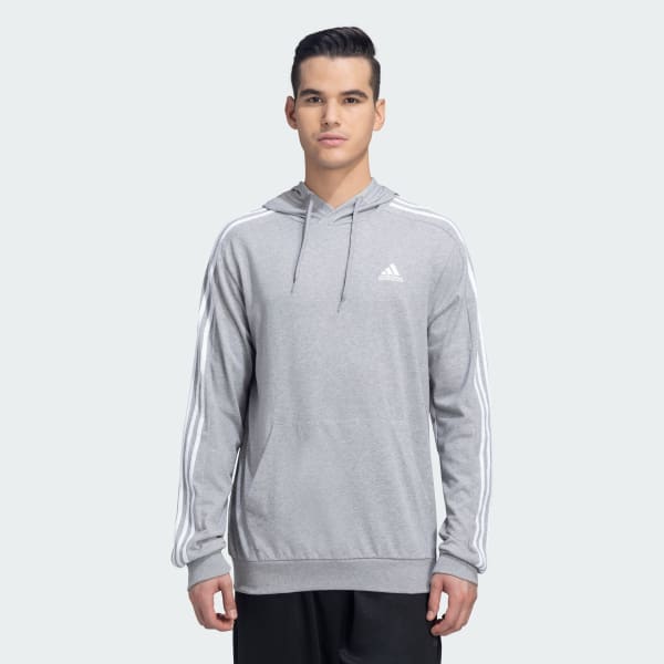 Grey 3 STRIPES HOODIE 