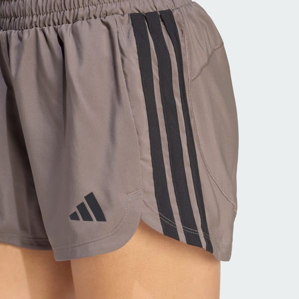 adidas Pacer Workout Woven High Rise Shorts - Brown | Free