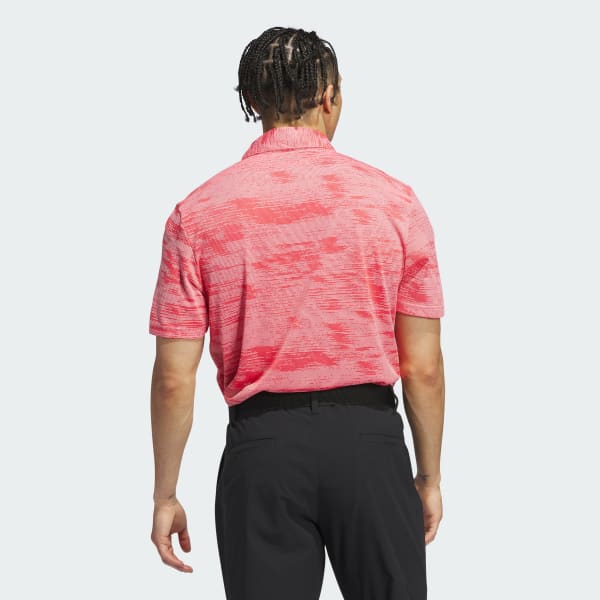 Rose Polo rayé texturé Ultimate365