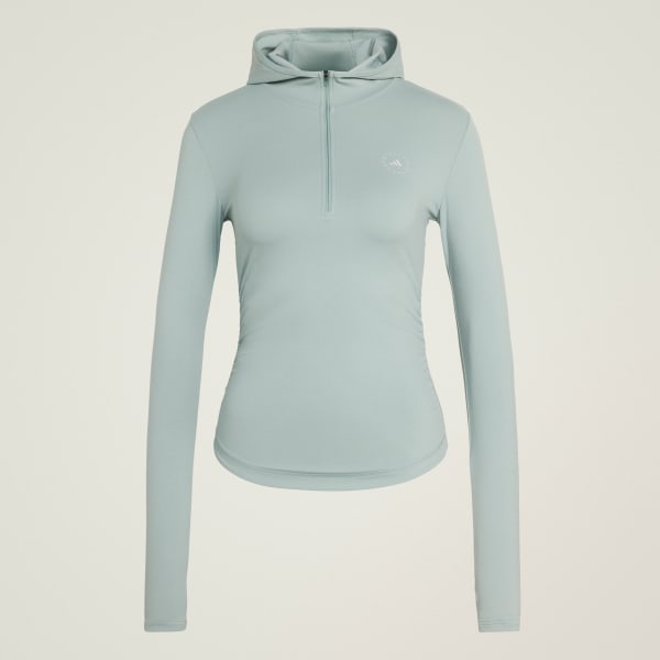 zelená Top adidas by Stella McCartney Studio Ruched Long Sleeve