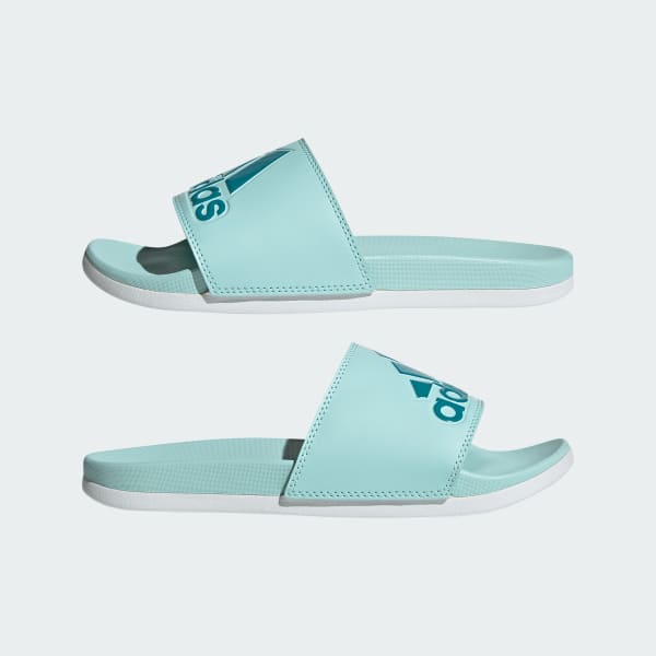 Turquoise adidas top slides